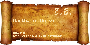 Barthalis Benke névjegykártya
